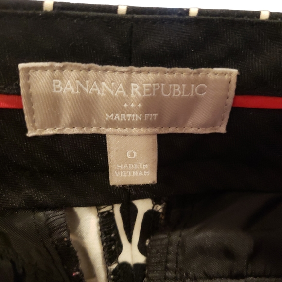 Banana Republic Women's Size 0 Martin Fit Black and White Checkered Trousers - Picture 6 of 8